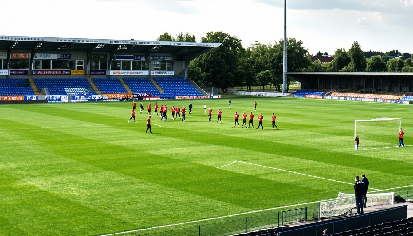soccer pitch with coaches and players-1