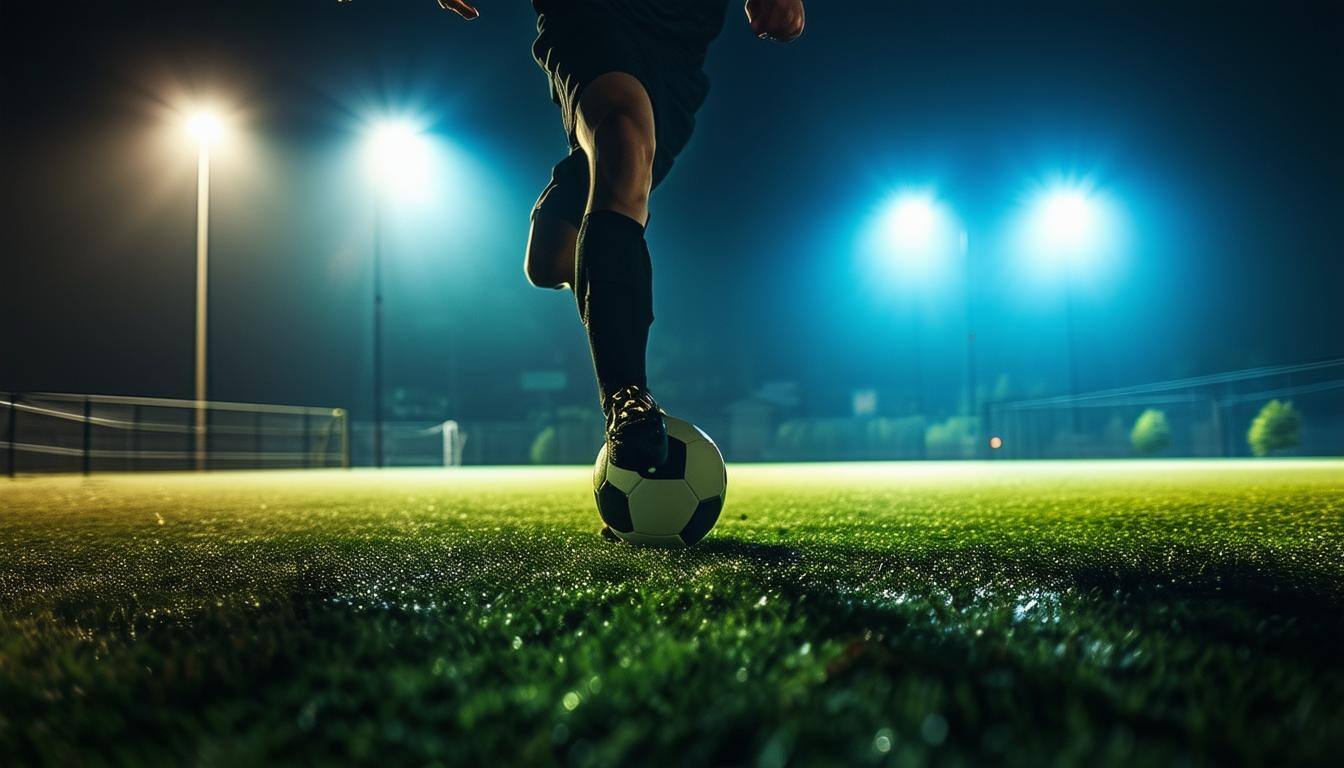 soccer training at night